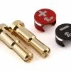 1UP Racing LowPro Bullet Plug Grips W/4-5mm Bullets (Black/Red)