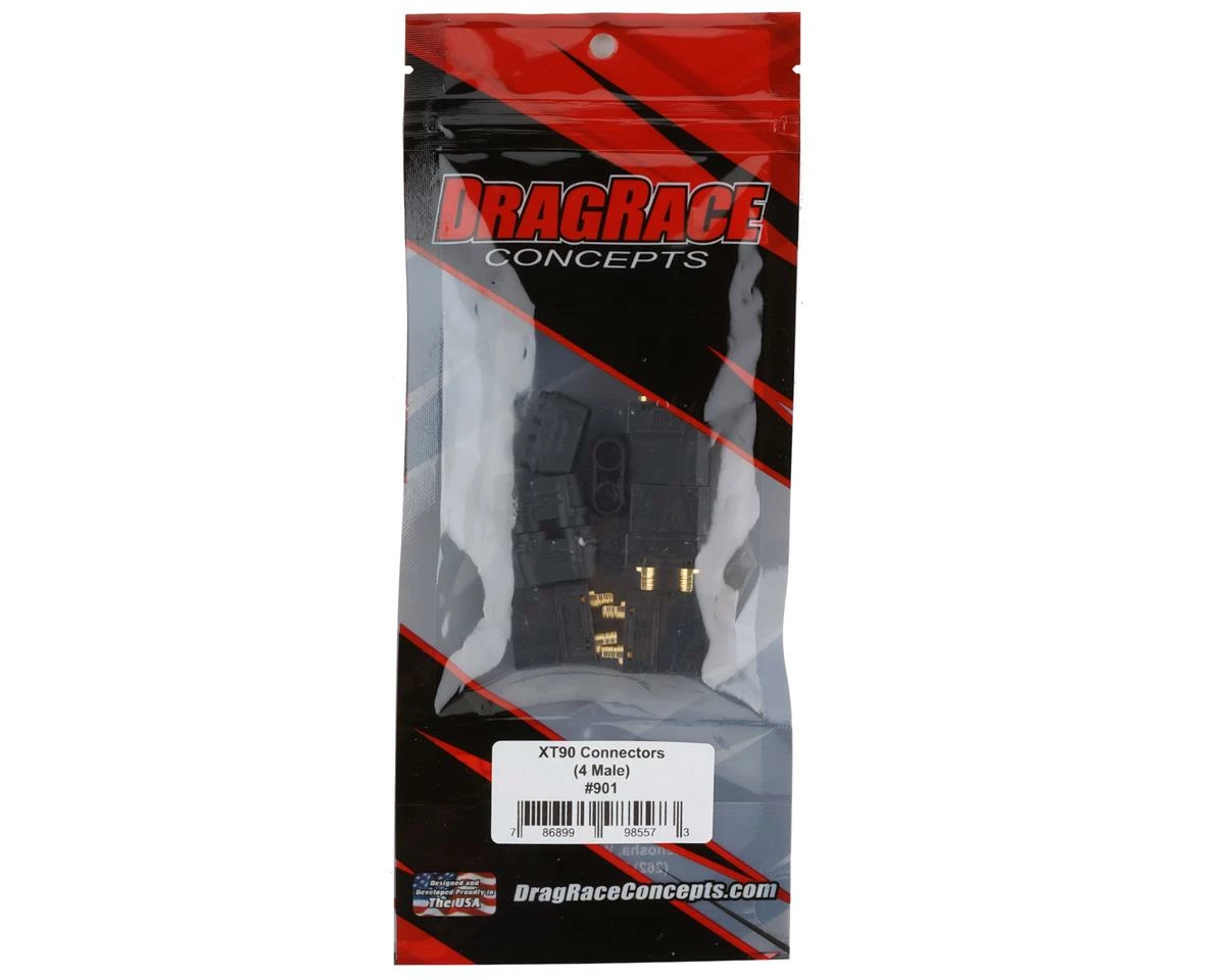 DragRace Concepts XT90 Male Connectors (Black) (4) - Image 2