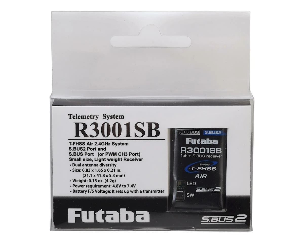 FUTABA R3001SB 2.4GHz T-FHSS S.Bus2 3-Channel Air Receiver - Image 2
