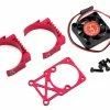 Hot Racing Clip-On Two-Piece Motor Heat Sink W/Fan (Red)