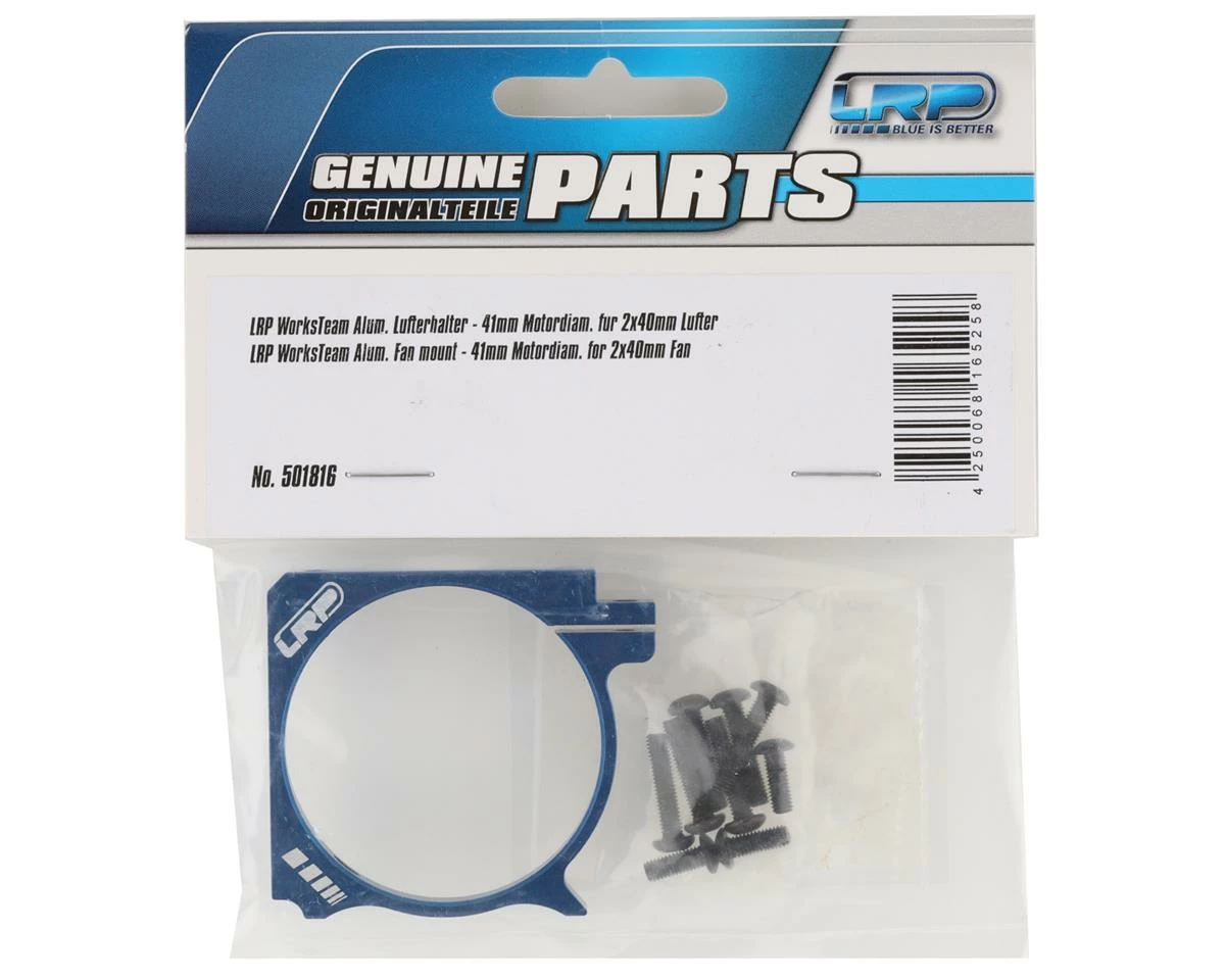 LRP WorksTeam 1/8 Aluminum 40mm Fan Mount (Blue) - Image 2