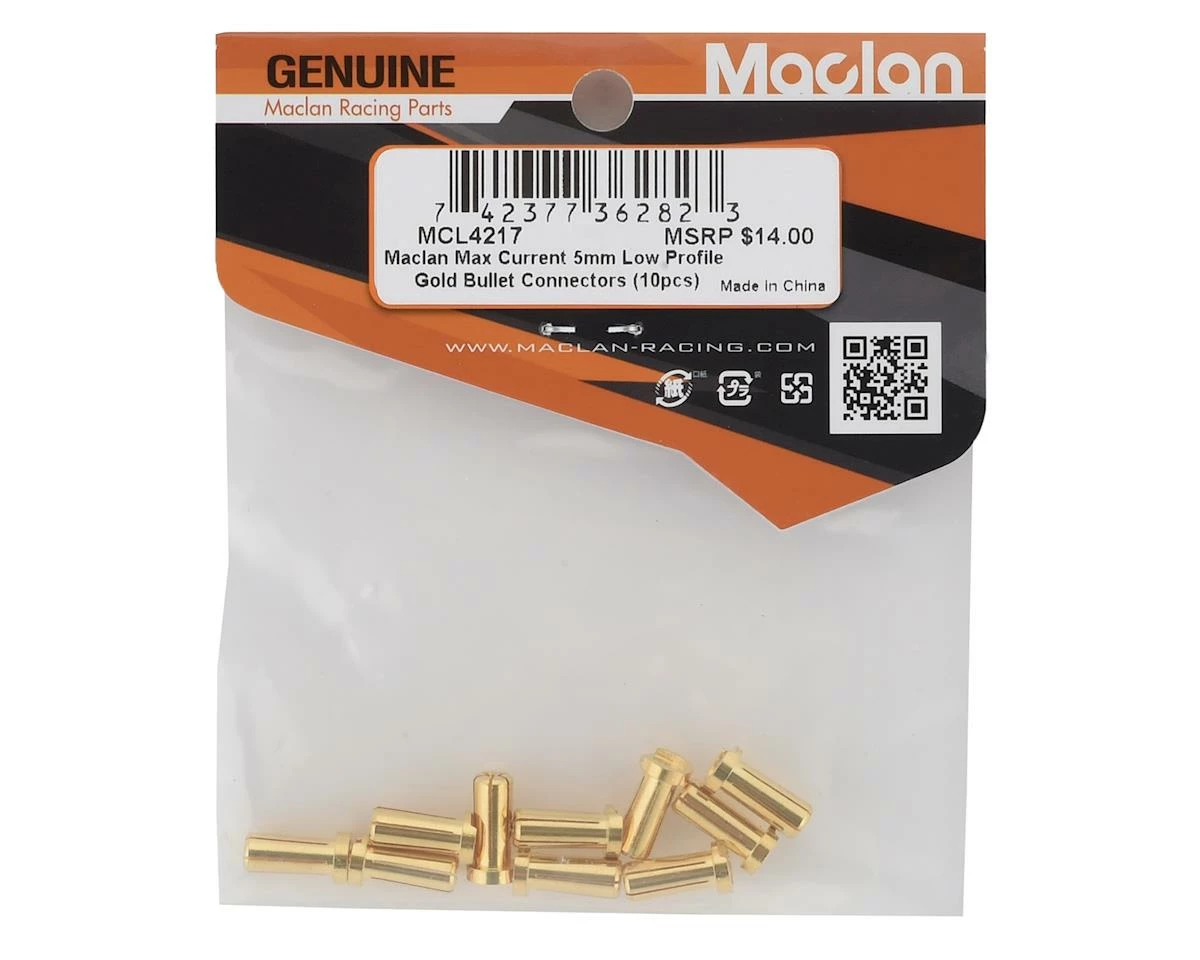 Maclan Max Current 5mm Low Profile Gold Bullet Connectors (10) - Image 2
