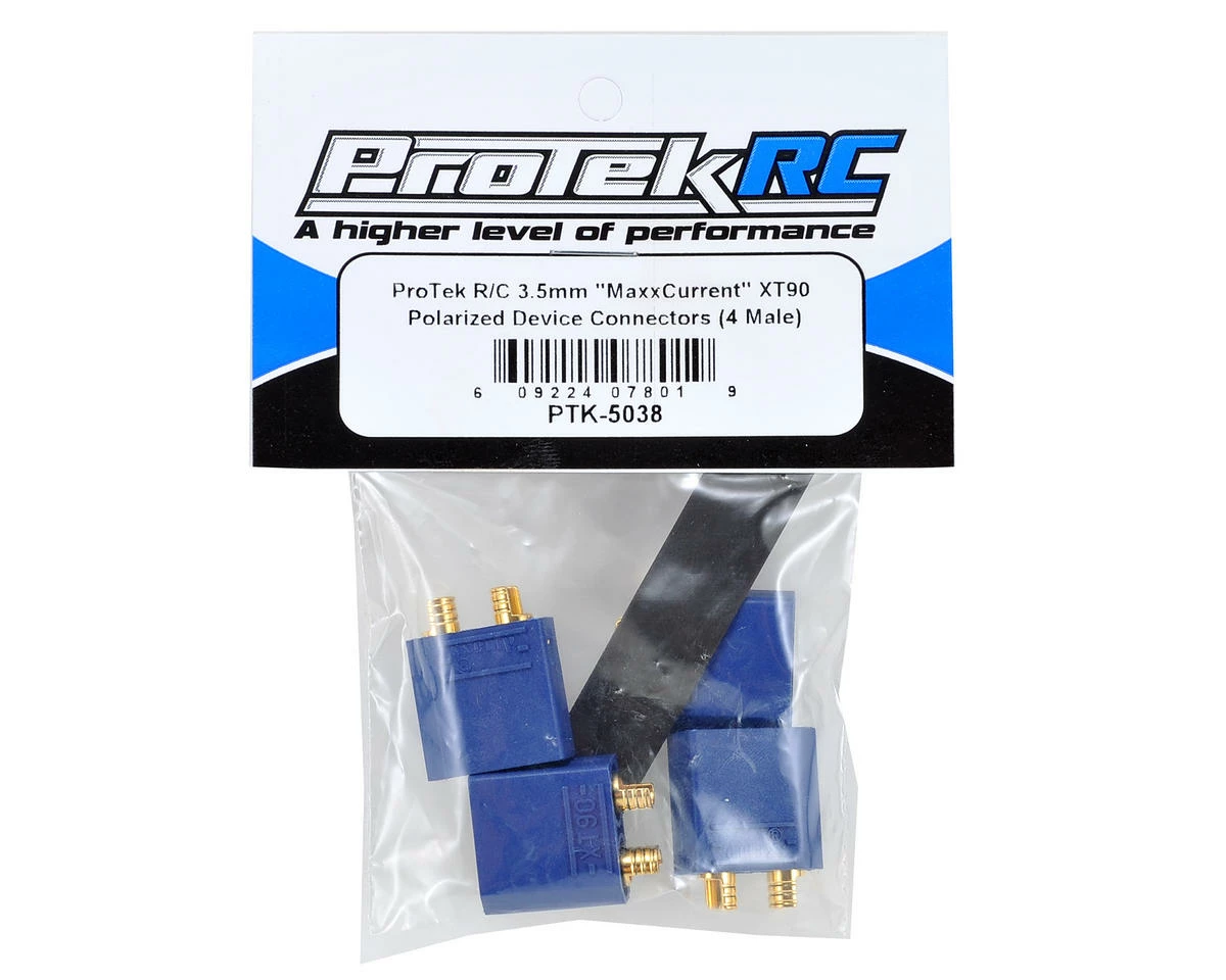 Protek RC 4.5mm "TruCurrent" XT90 Polarized Device Connectors (4 Male) - Image 2