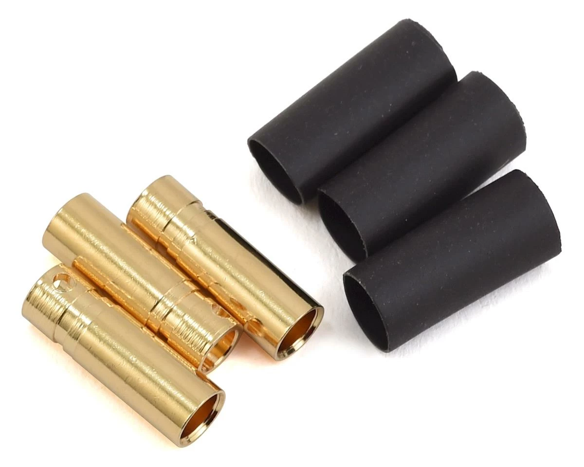 Protek RC 4mm Short Female Bullet Connector W/Shrink Tube (3)