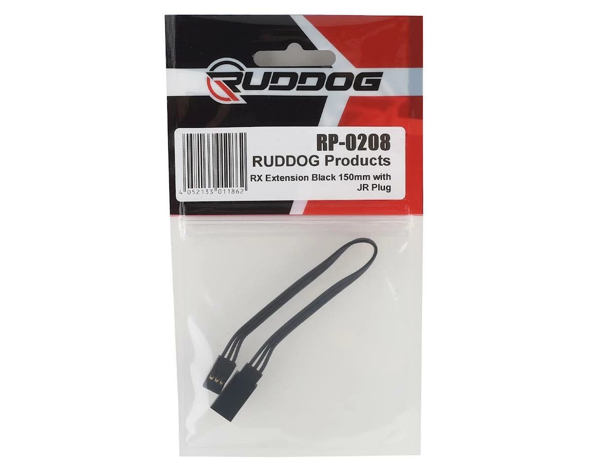 Ruddog 150mm Receiver Extension Wire W/JR Plug (Black) - Image 2