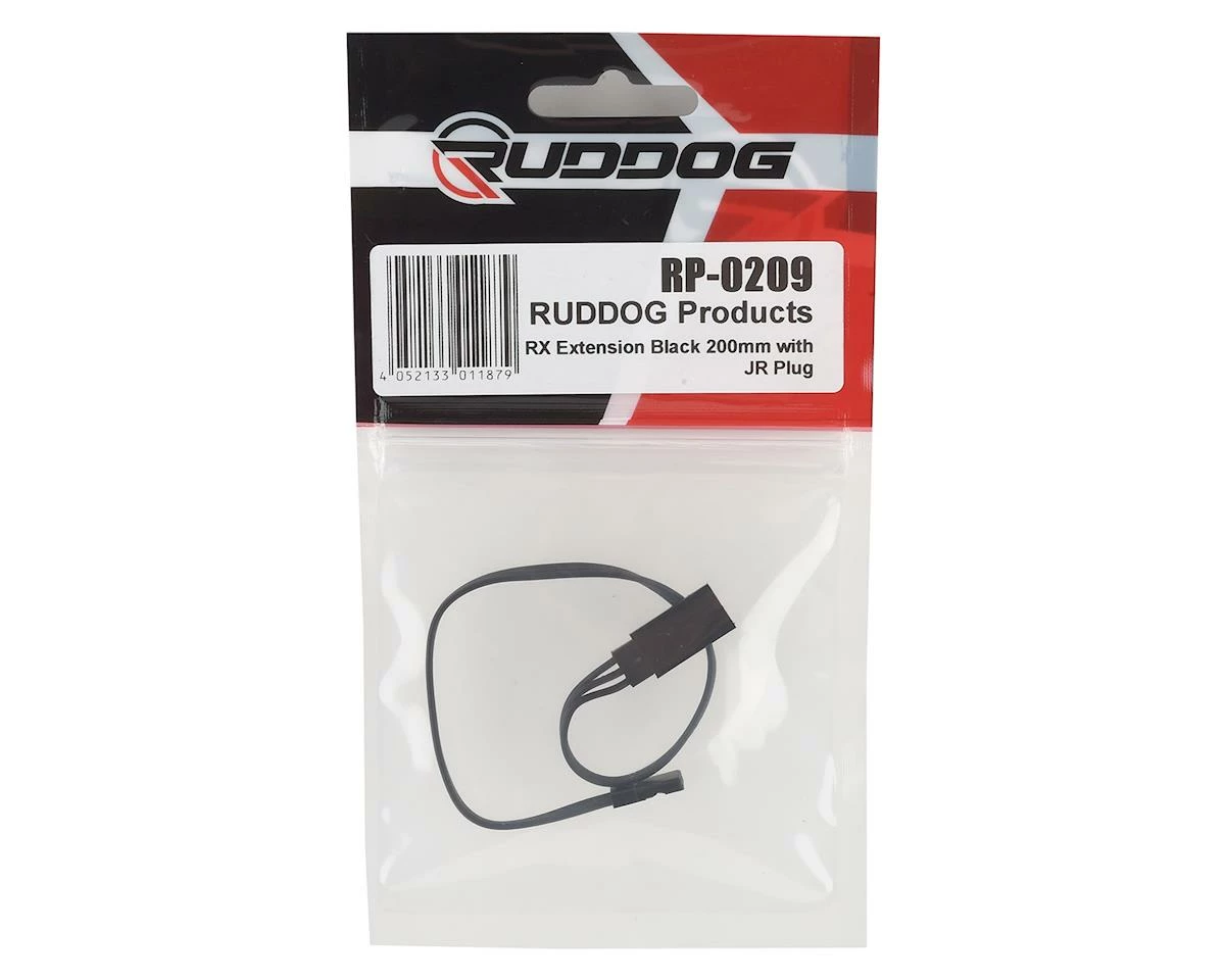 Ruddog 200mm Receiver Extension Wire W/JR Plug (Black) - Image 2