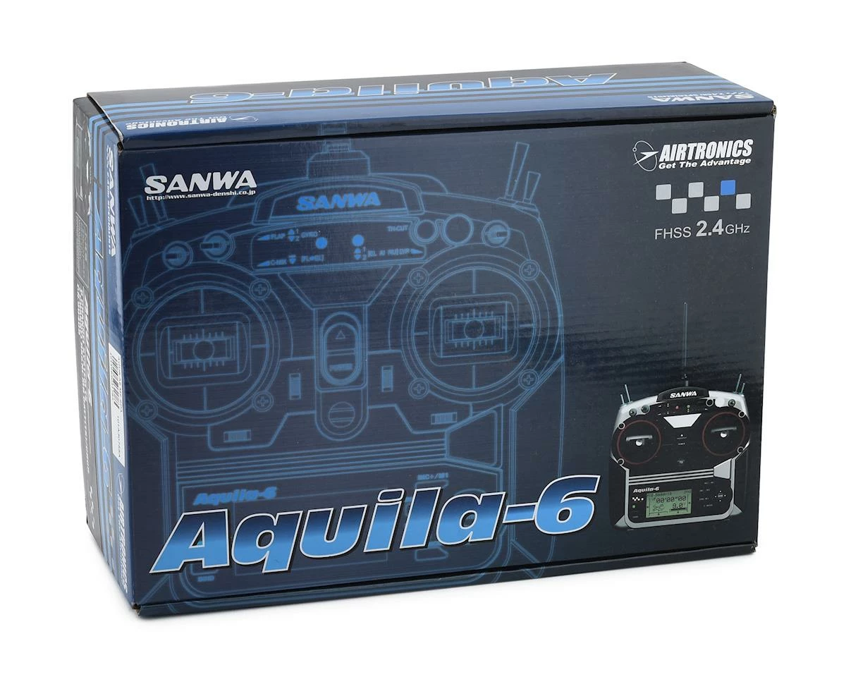 Sanwa/Airtronics Aquila-6 2.4GHz 6-Channel FHSS-1 Radio System W/RX-71E FH1 Receiver - Image 3