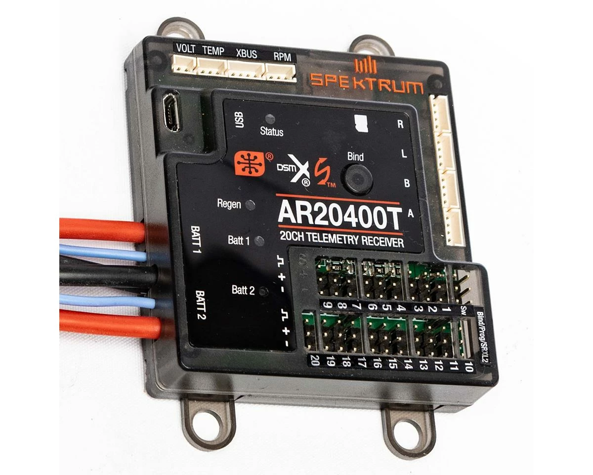 Spektrum RC AR20400T 20-Channel DSMX PowerSafe Telemetry Receiver - Image 9