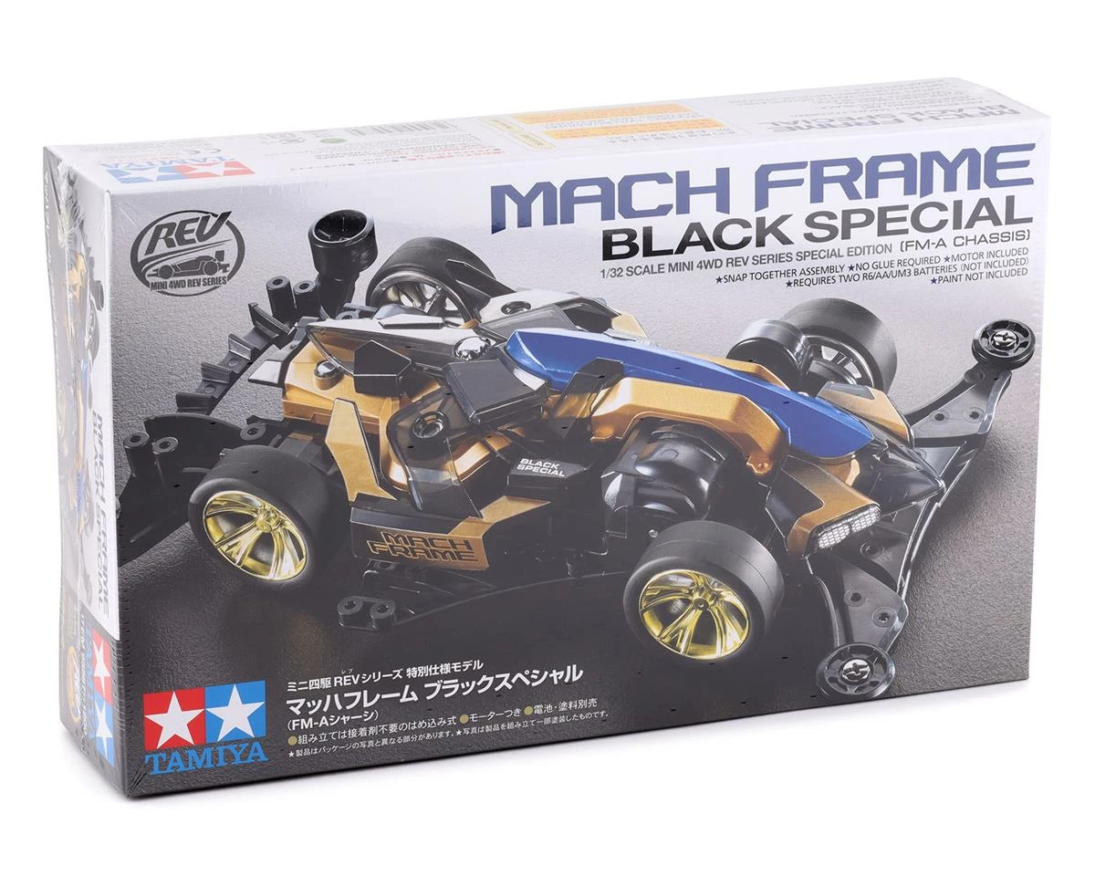 Tamiya 1/32 JR Mach Frame Black Special FM-A Chassis Mini 4WD Kit (Limited) - Image 2