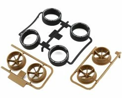 Tamiya JR 40th Anniversary Low-Profile Tire & Wheel Set (Super Hard) (6-Spoke)