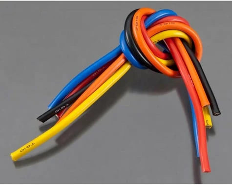 TQ WIRE Silicone Wire Pack (5) (1 Each) (10AWG) (Black, Red, Blue, Yellow, Orange)