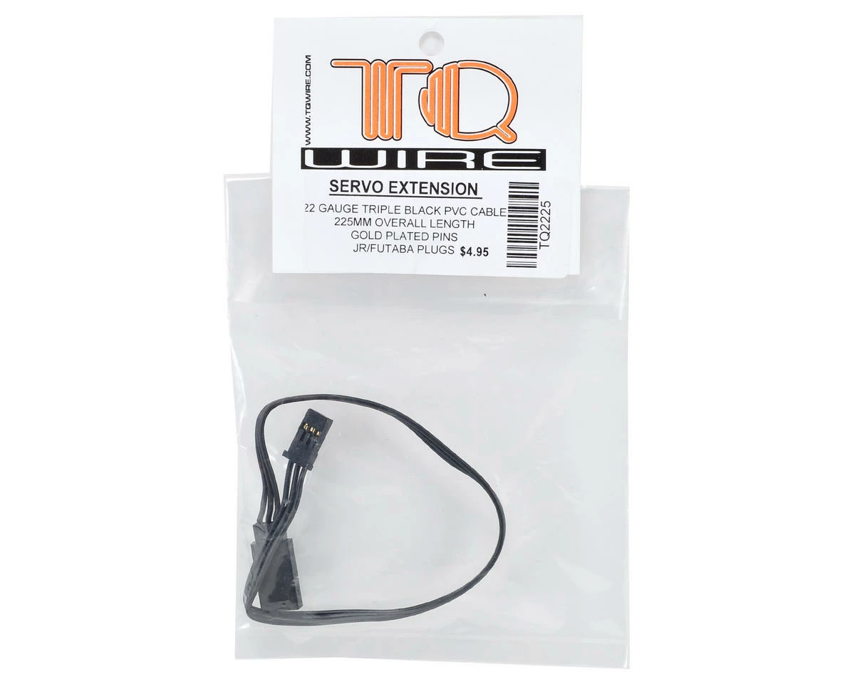 TQ WIRE Pple Black JR/Futaba Servo Extension (225mm) - Image 2