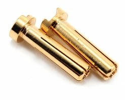 TQ WIRE 4mm Low Profile Male Bullet Connectors (Gold) (18mm) (2)