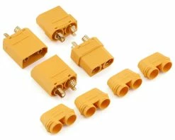 YEAH RACING XT90 Connectors W/Covers (2 Female/2 Male) (Yellow)