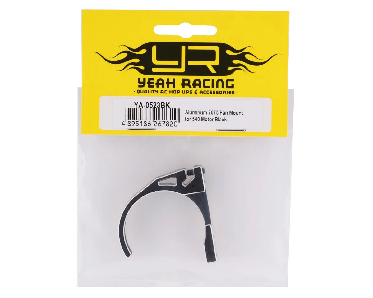 YEAH RACING 1/10 Scale Motor Aluminum Fan Mount (Black) - Image 2