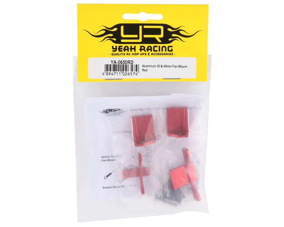 YEAH RACING Aluminum 30mm/40mm Fan Mount (Red) - Image 2