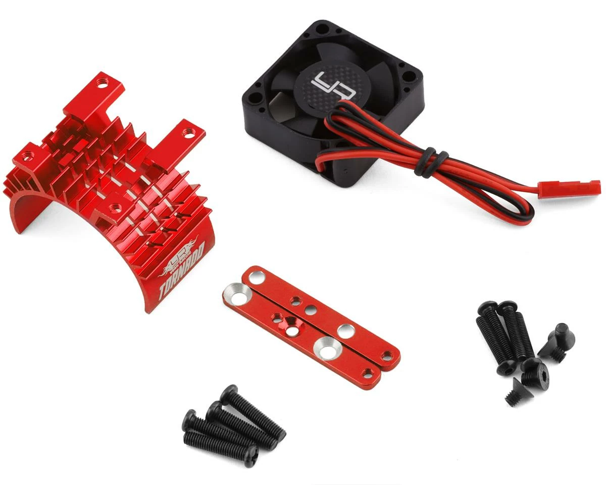 YEAH RACING 540/550 Aluminum Heat Sink W/30mm High Speed Tornado Fan (Red)